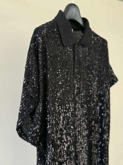 Saint Laurent Oversized Sequin Polo