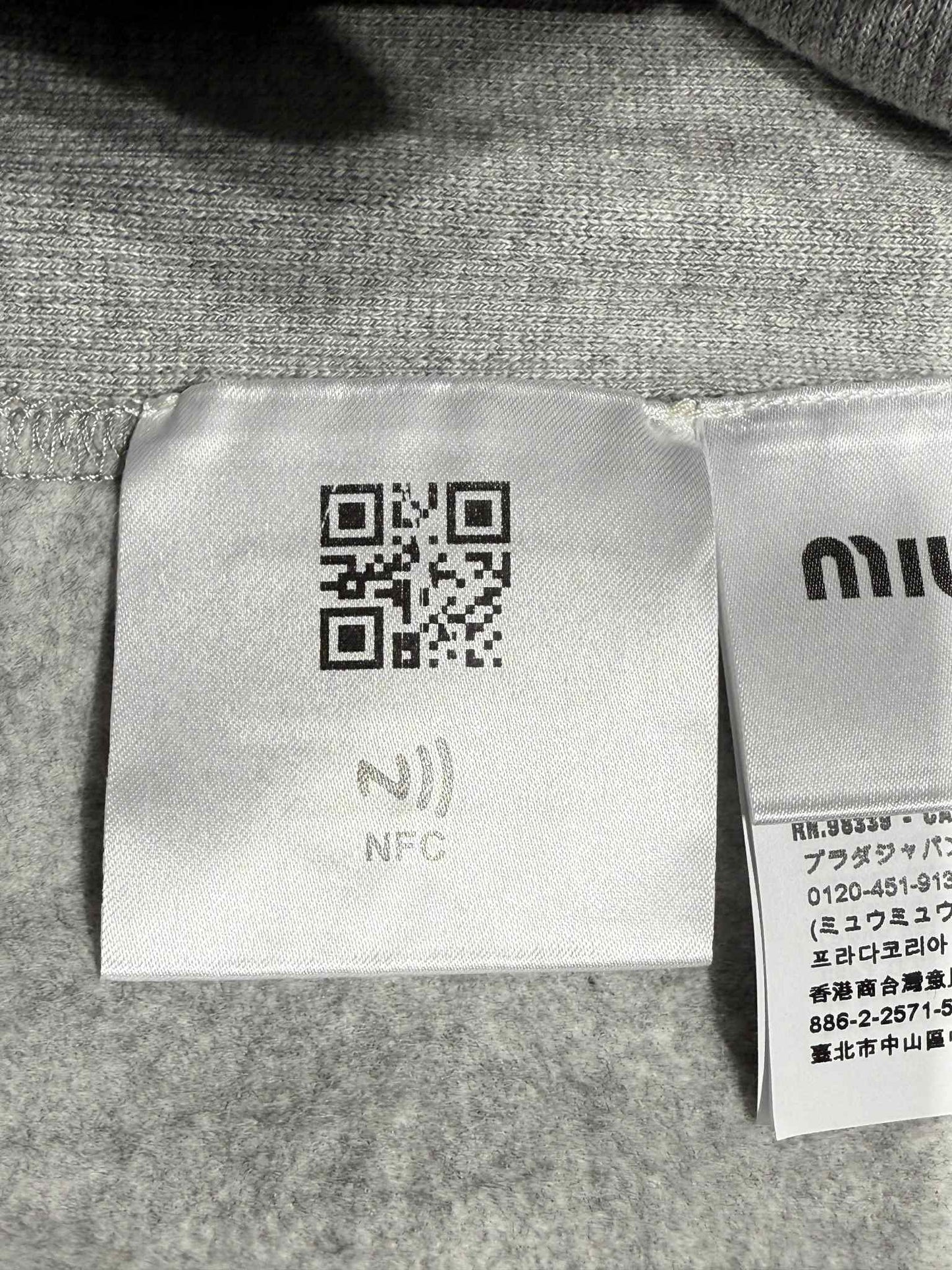 Miu Miu Grey Boxy Sweatshirt