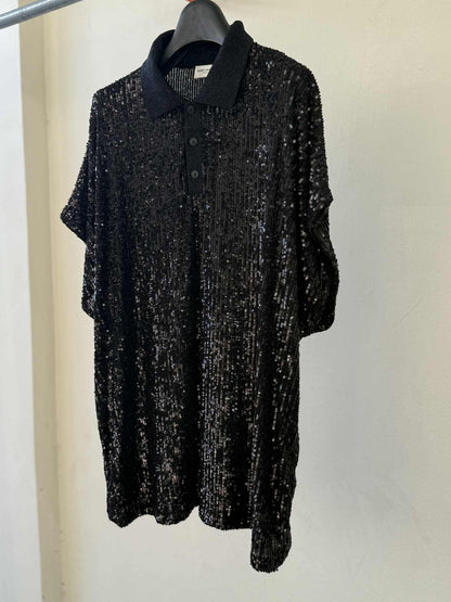 Saint Laurent Oversized Sequin Polo
