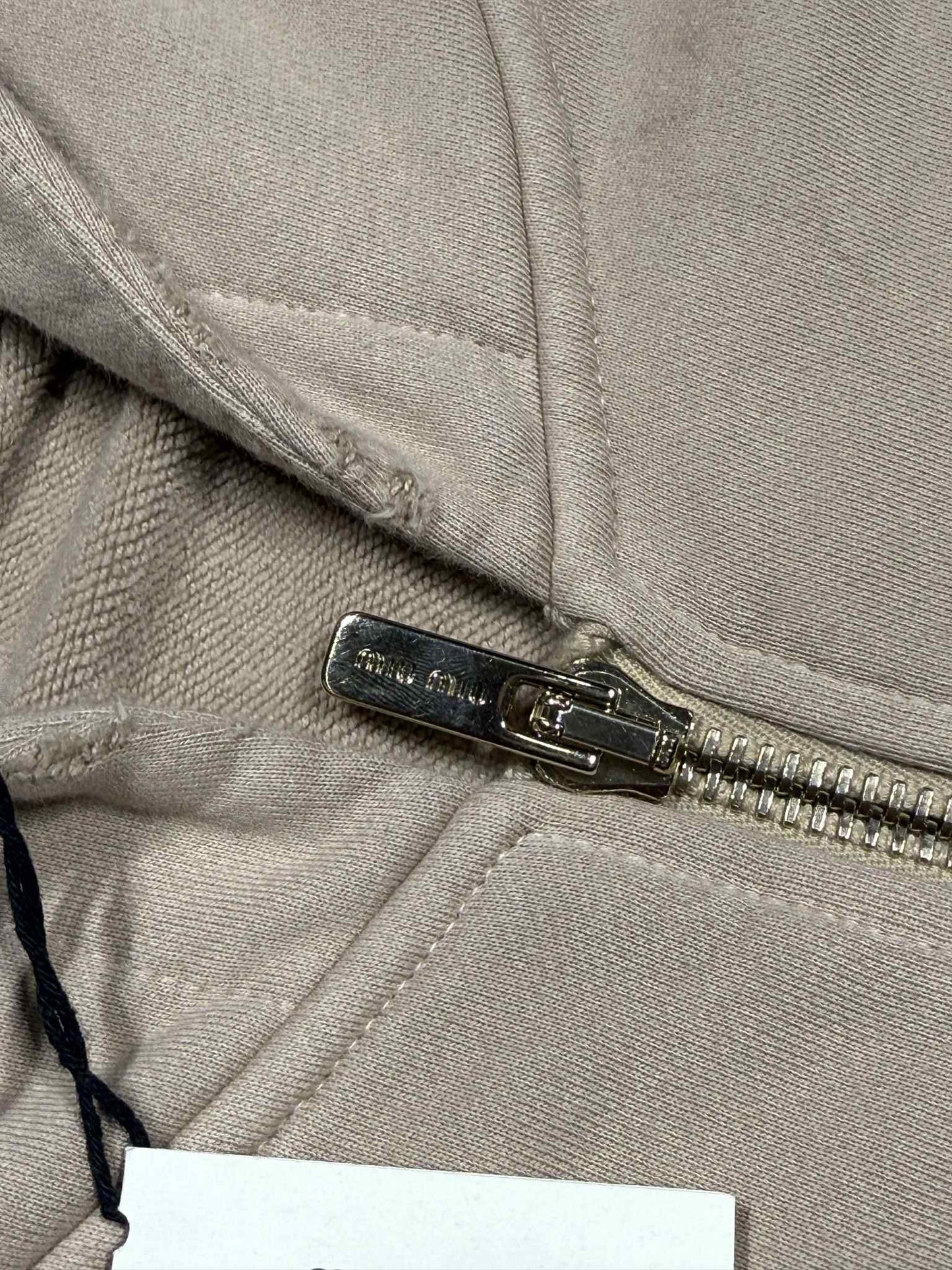 Miu Miu Albino Garment-Dyed Cotton Fleece Hoodie Jacket