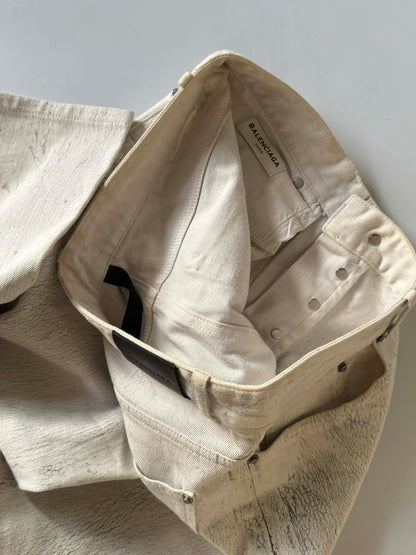 Balenciaga FW14 Cracked Paint Denim Pants