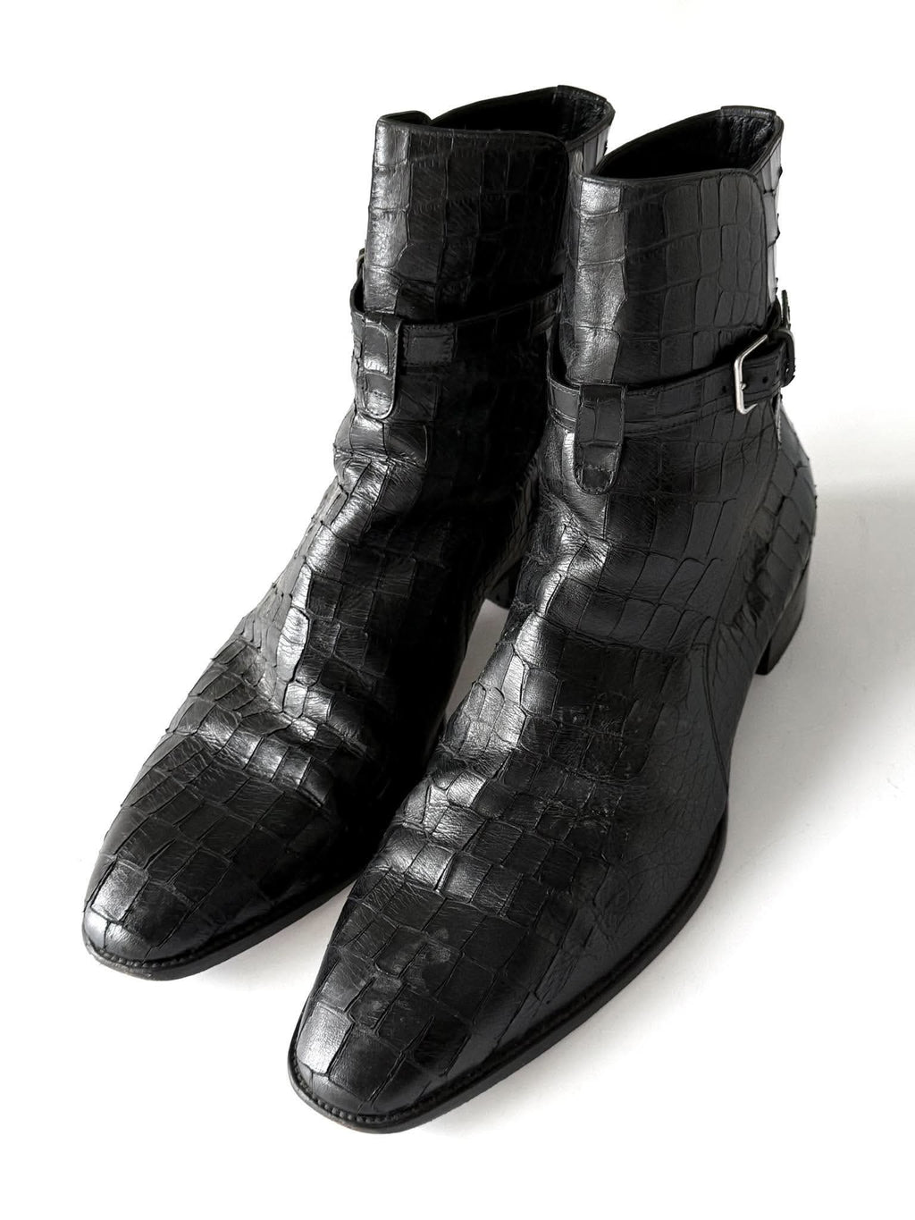 Saint Laurent by Hedi Slimane Crocodile Jodhpur Boots