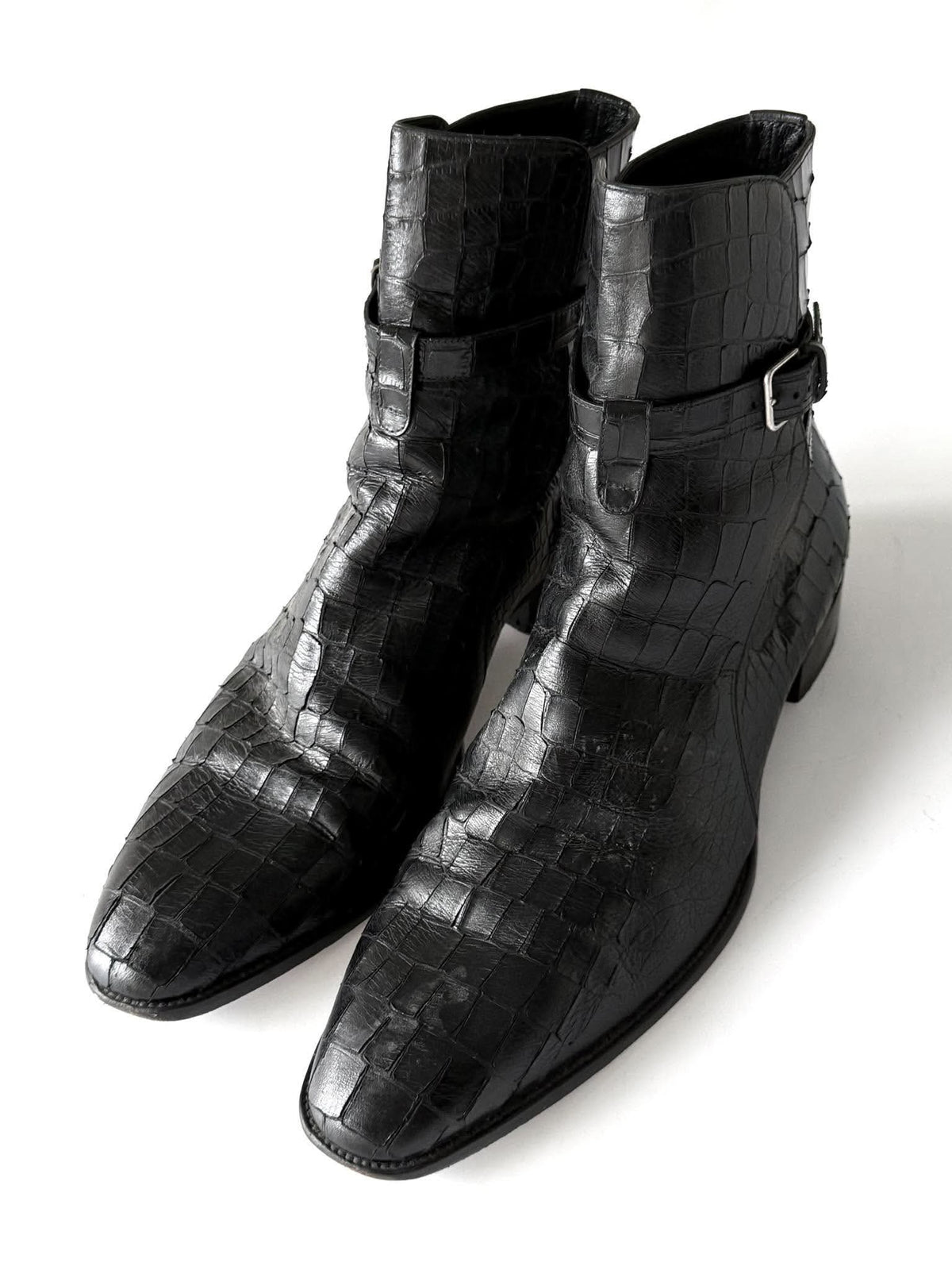 Saint Laurent by Hedi Slimane Crocodile Jodhpur Boots