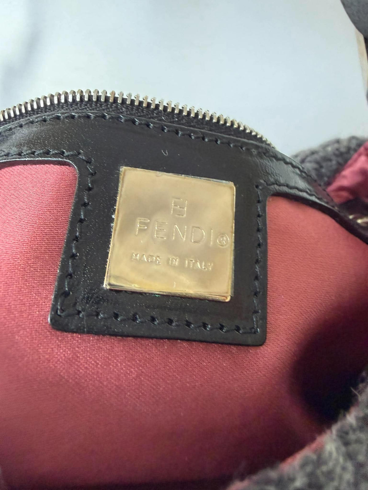 Vintage Fendi F/W1999 Wool Knit Baguette Bag