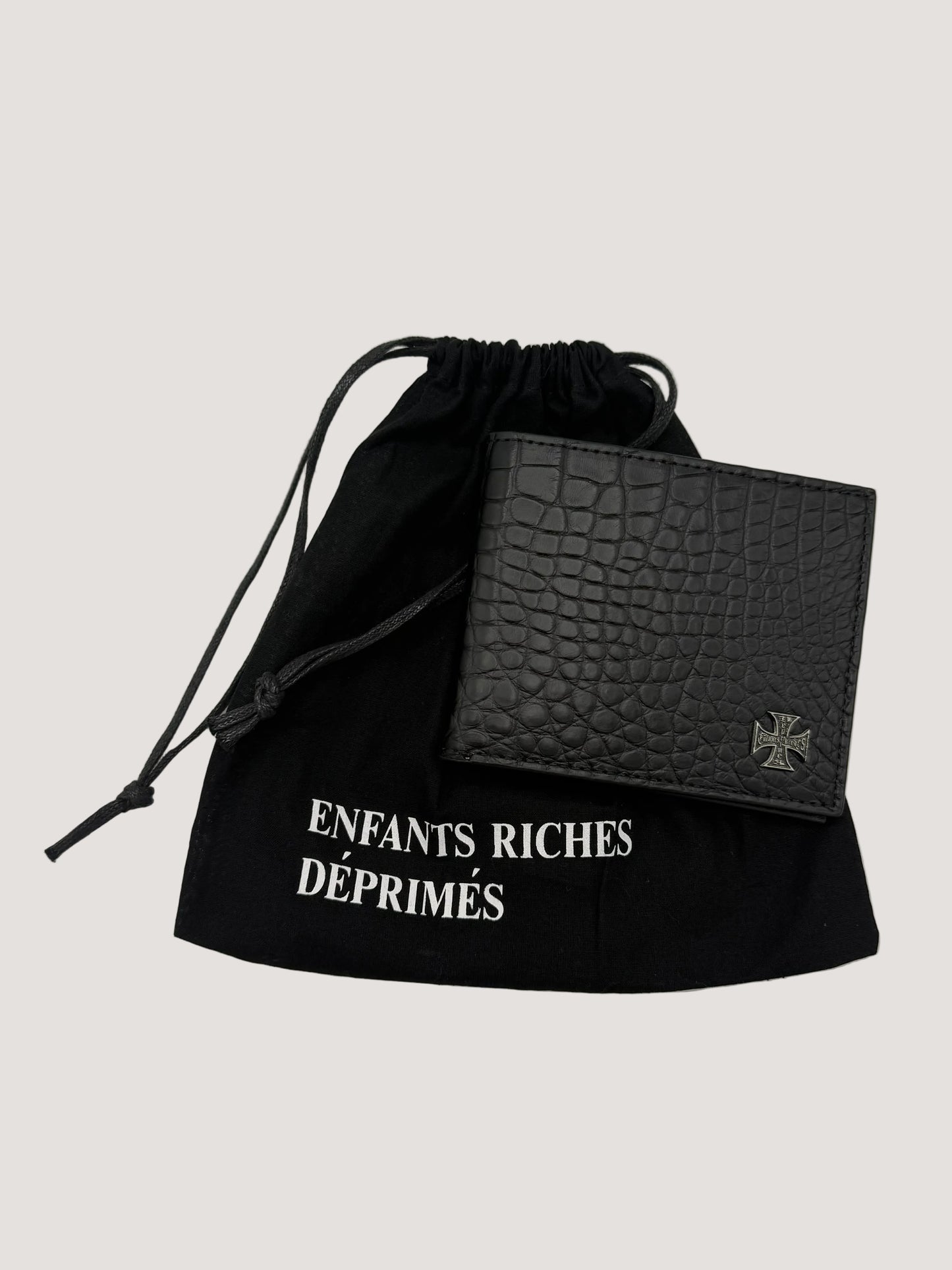 Enfants Riches Déprimés Iron Cross Crocodile Leather Wallet