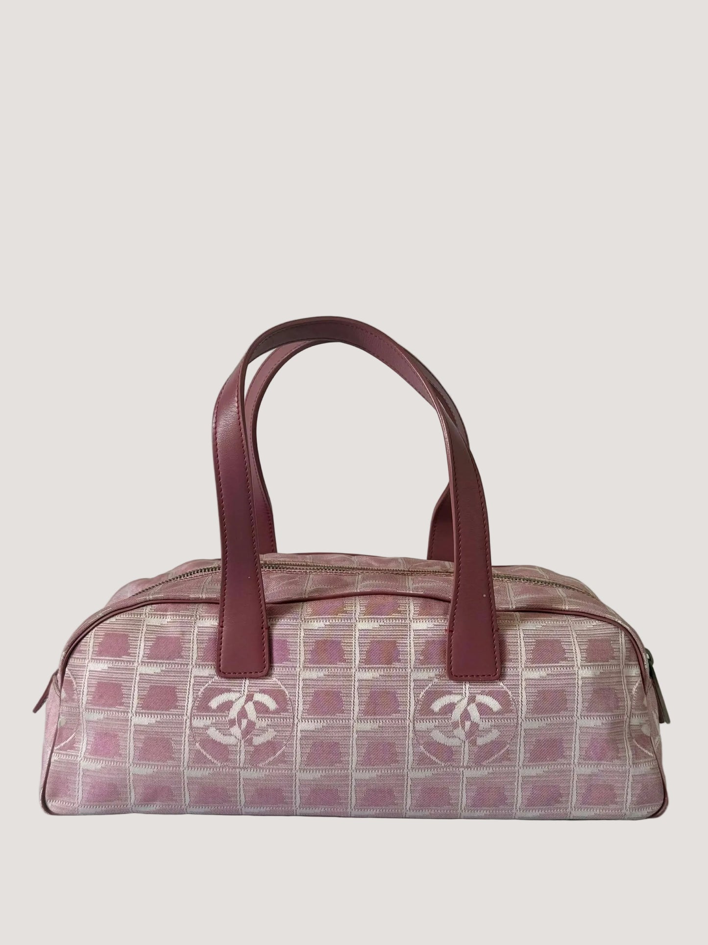 Chanel New Travel Line Pink Nylon Bowler Bag