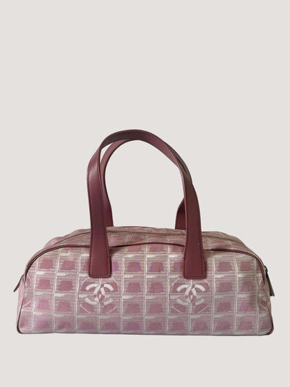 Chanel New Travel Line Pink Nylon Bowler Bag
