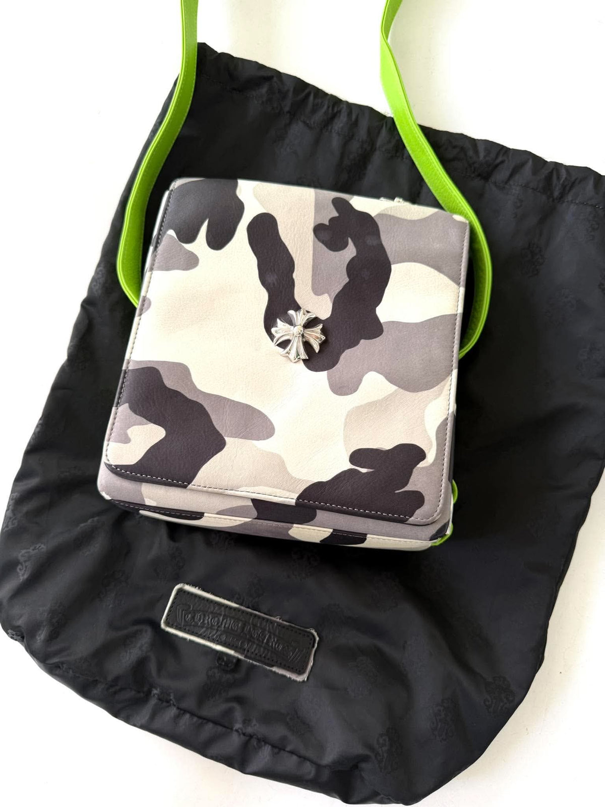 Chrome Hearts Plug CH Plus Camouflage Leather Shoulder Bag
