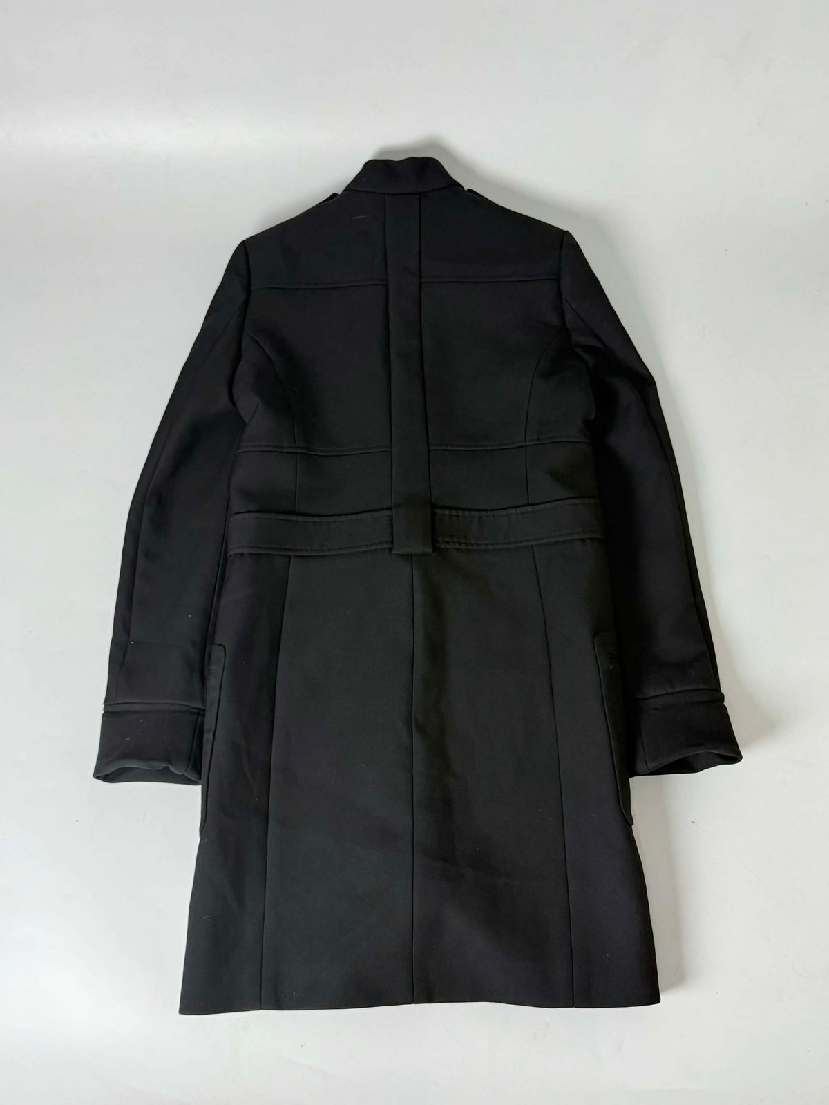 AW2005 Balenciaga Long Premium Wool Black Trench Coat