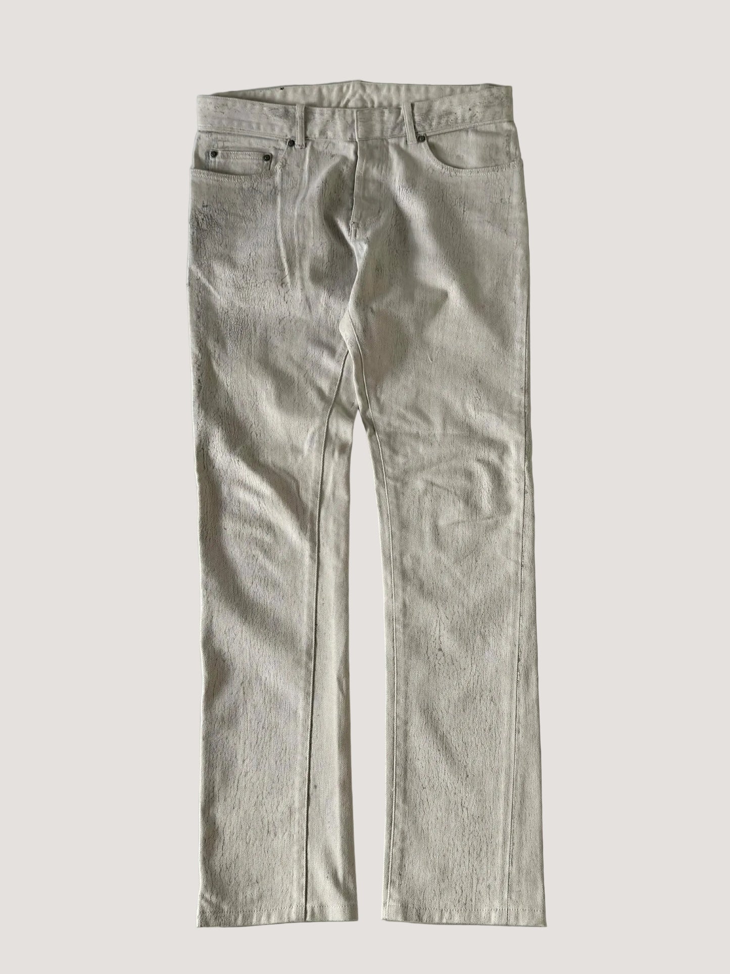 Balenciaga FW14 Cracked Paint Denim Pants