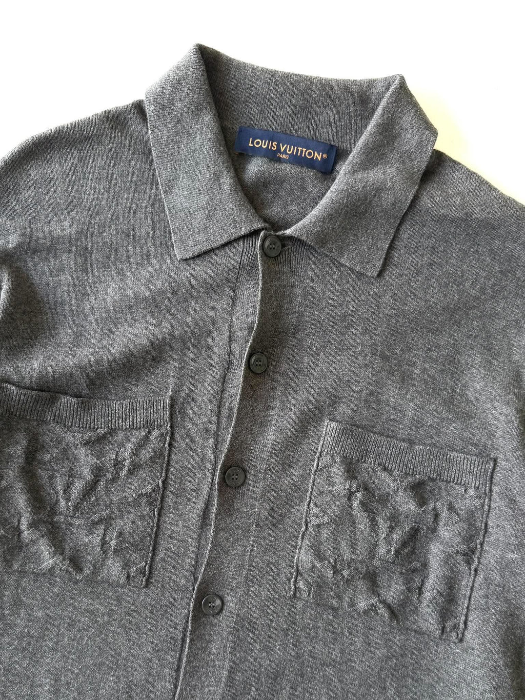 Louis Vuitton Gray Oversized Cotton Knit Shirt