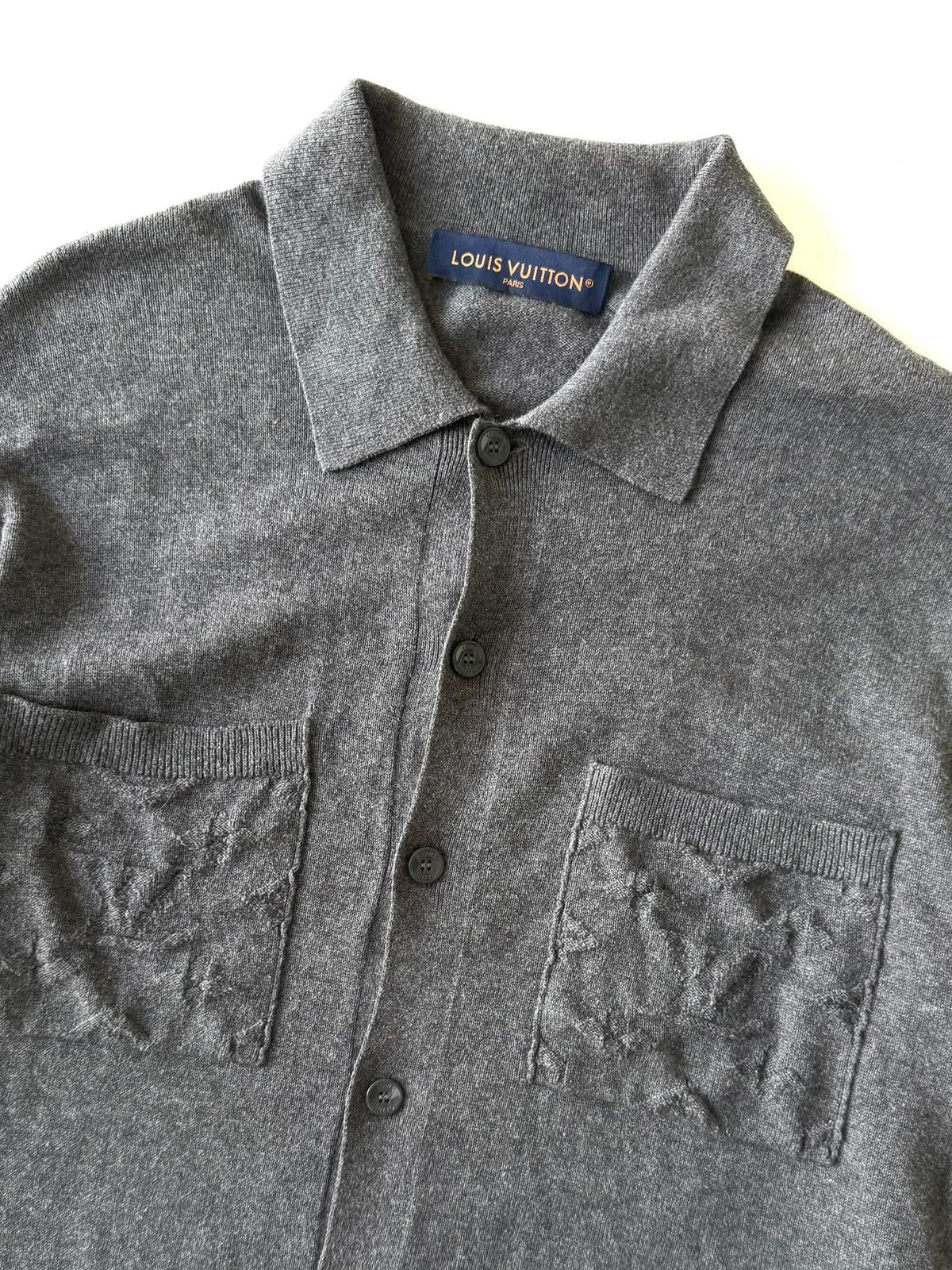Louis Vuitton Gray Oversized Cotton Knit Shirt