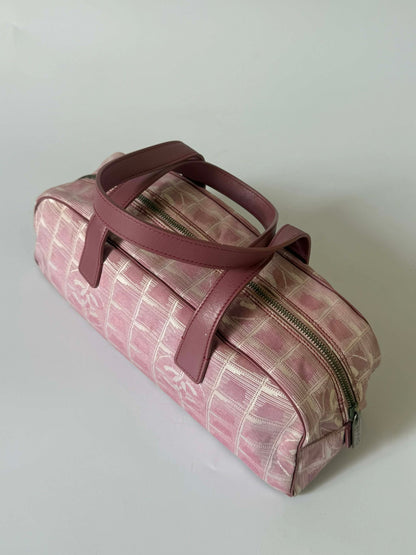 Chanel New Travel Line Pink Nylon Bowler Bag