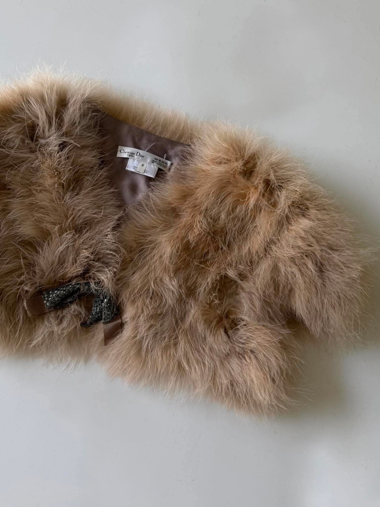 Vintage Christian Dior John Galliano Ostrich Feather Shrug