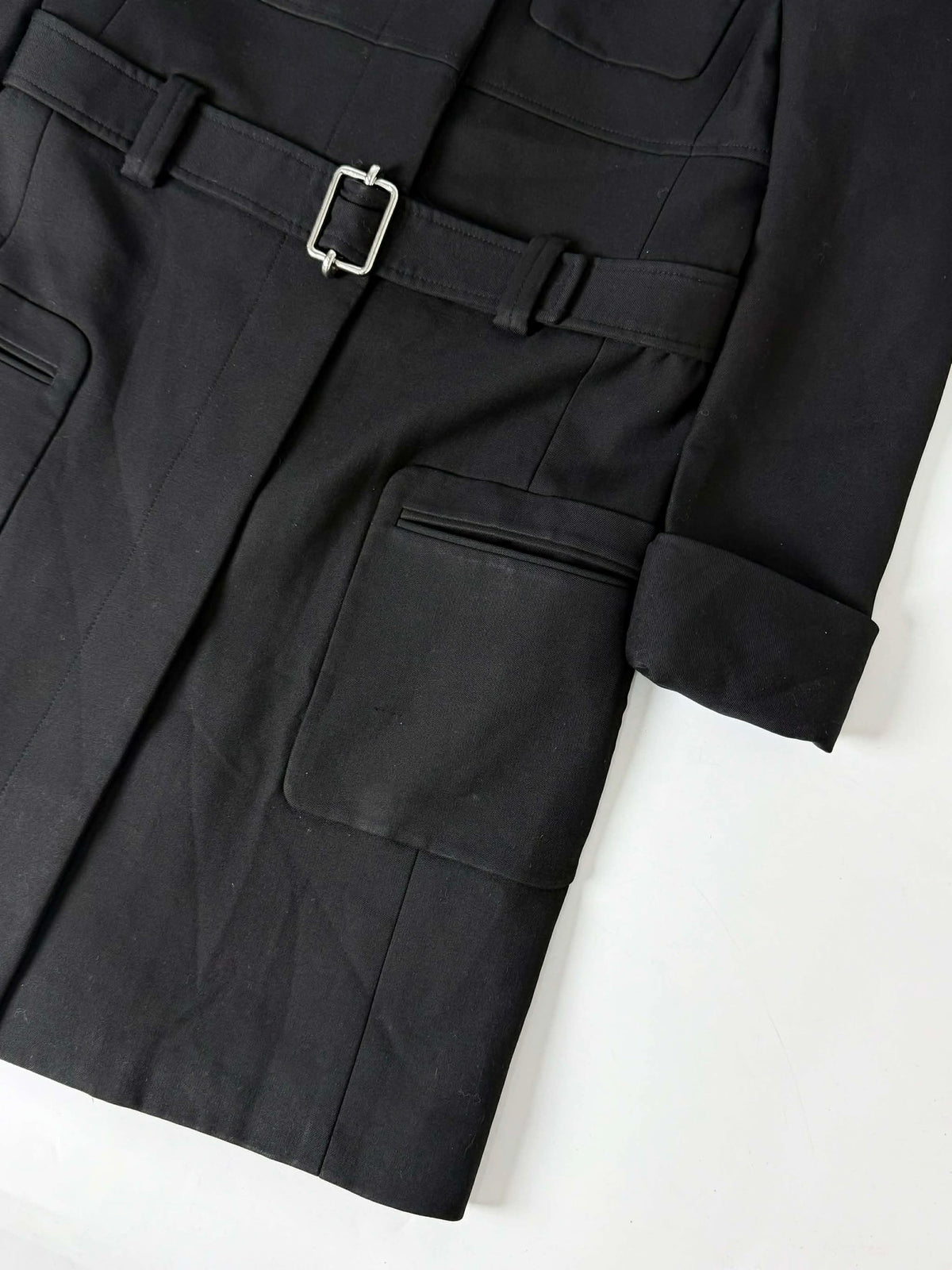 AW2005 Balenciaga Long Premium Wool Black Trench Coat