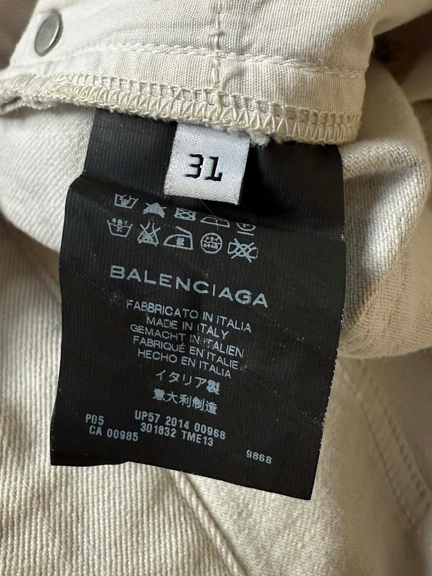 Balenciaga FW14 Cracked Paint Denim Pants