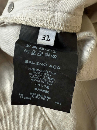 Balenciaga FW14 Cracked Paint Denim Pants