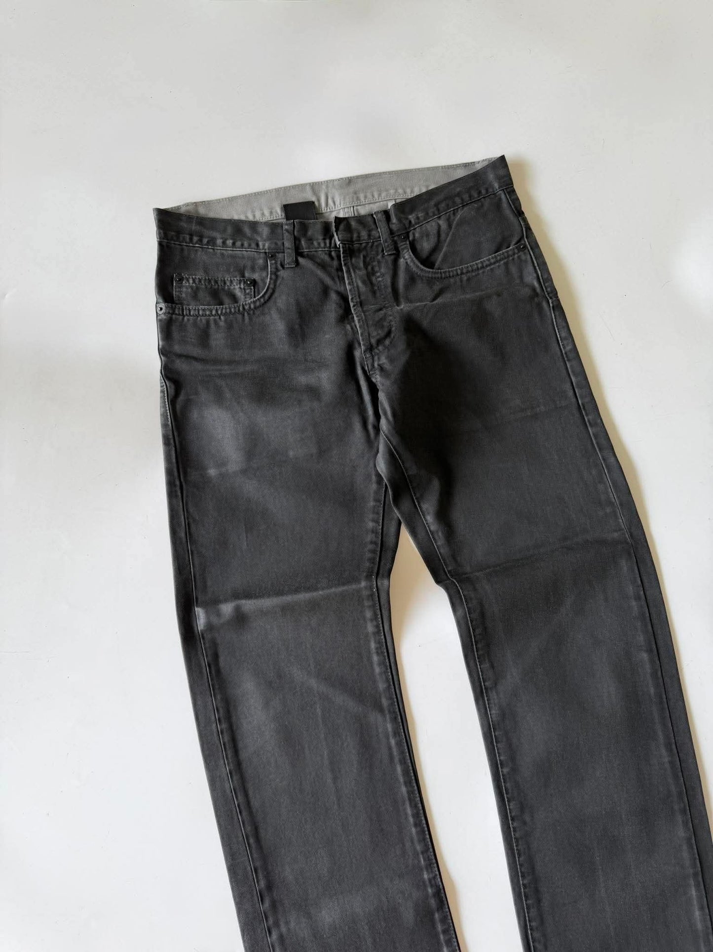 Dior Homme by Hedi Slimane Black Coated Waxed Skinny Jeans