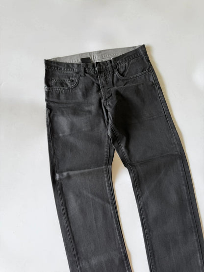 Dior Homme by Hedi Slimane Black Coated Waxed Skinny Jeans