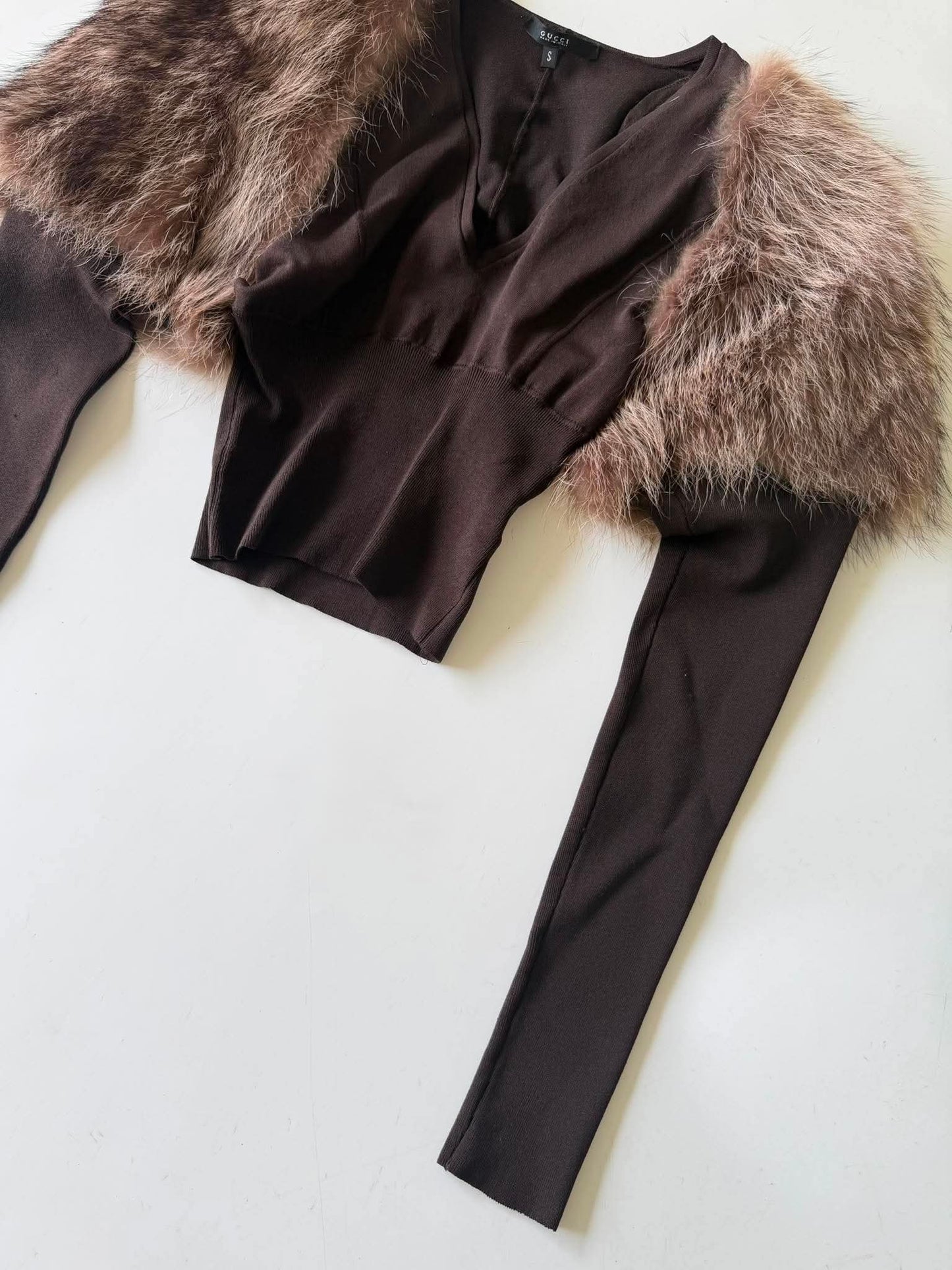 Gucci by Tom Ford F/W 2003 Brown Fur Shrug
