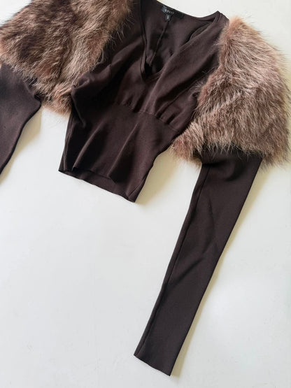 Gucci by Tom Ford F/W 2003 Brown Fur Shrug