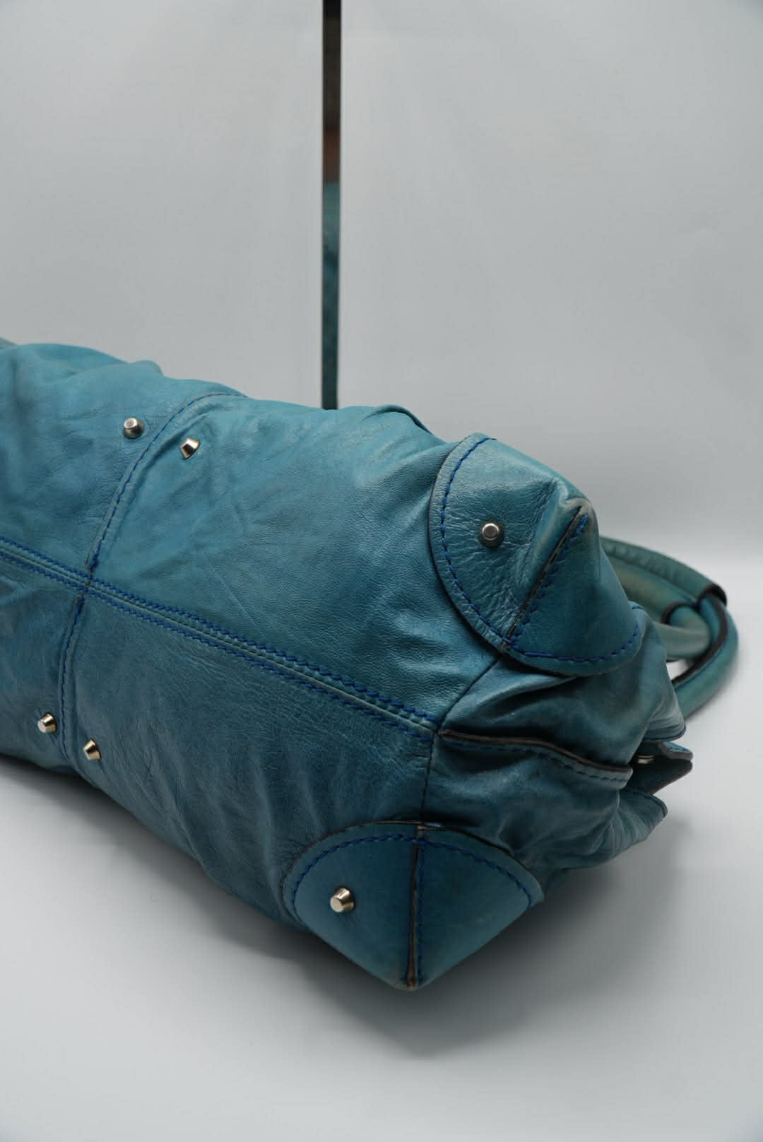 Chloé Paddington Blue Cadena Padlock & Key Boston Satchel