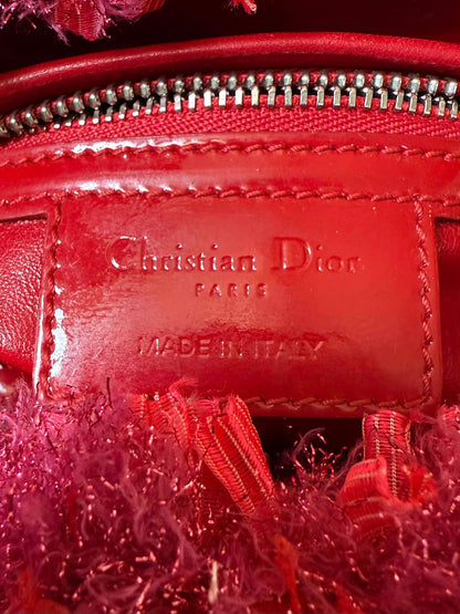 Christian Dior 2012 Tweed Fringe Rhinestone Lady Dior Bag