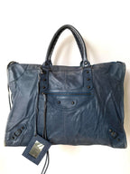 2000’s Balenciaga Navy Blue XL Weekender Bag