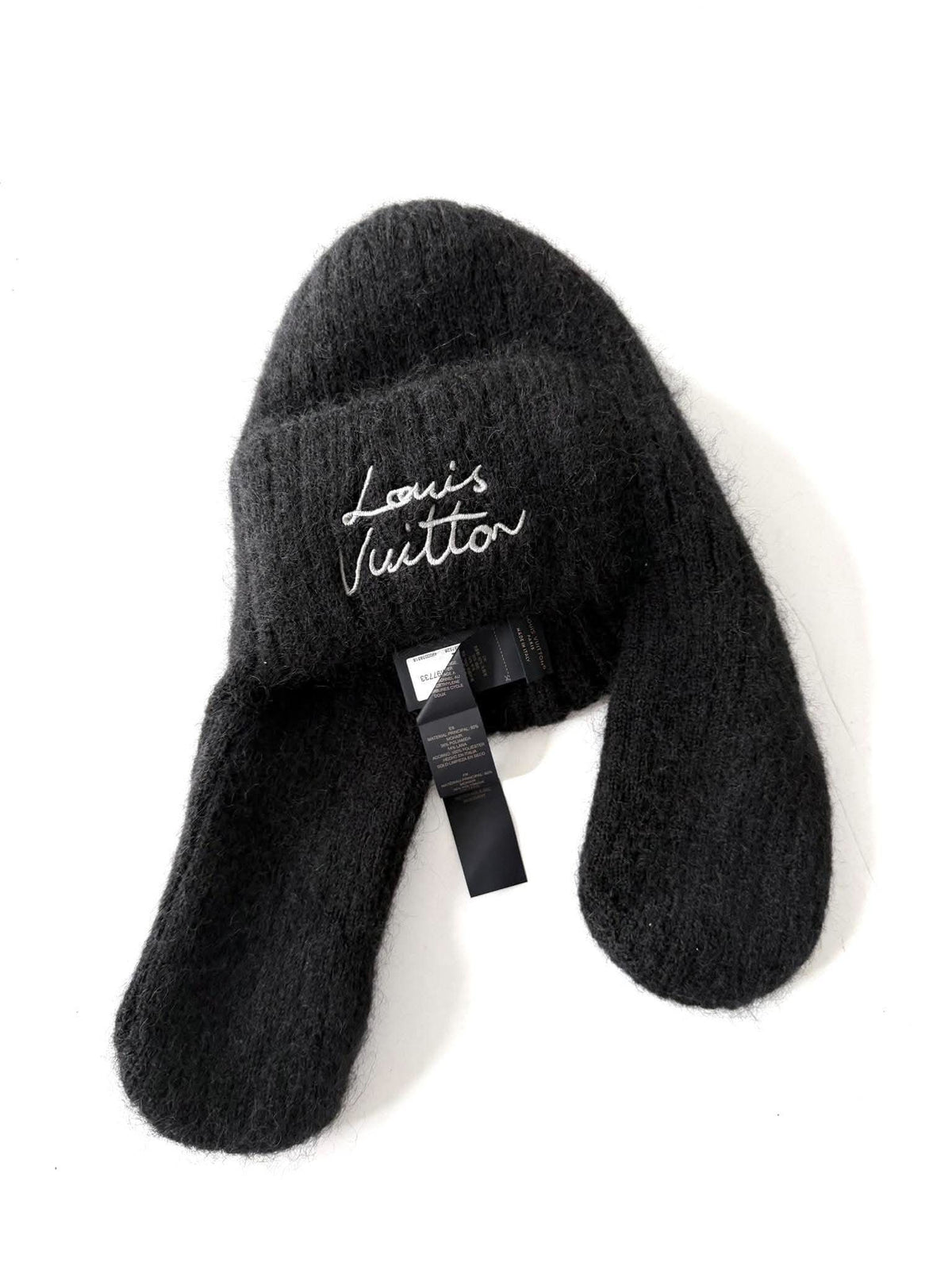 Louis Vuitton Black Script Mohair Bennie
