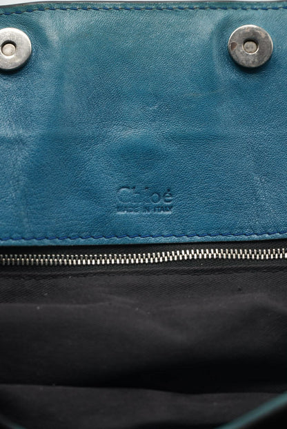 Chloé Paddington Blue Cadena Padlock & Key Boston Satchel