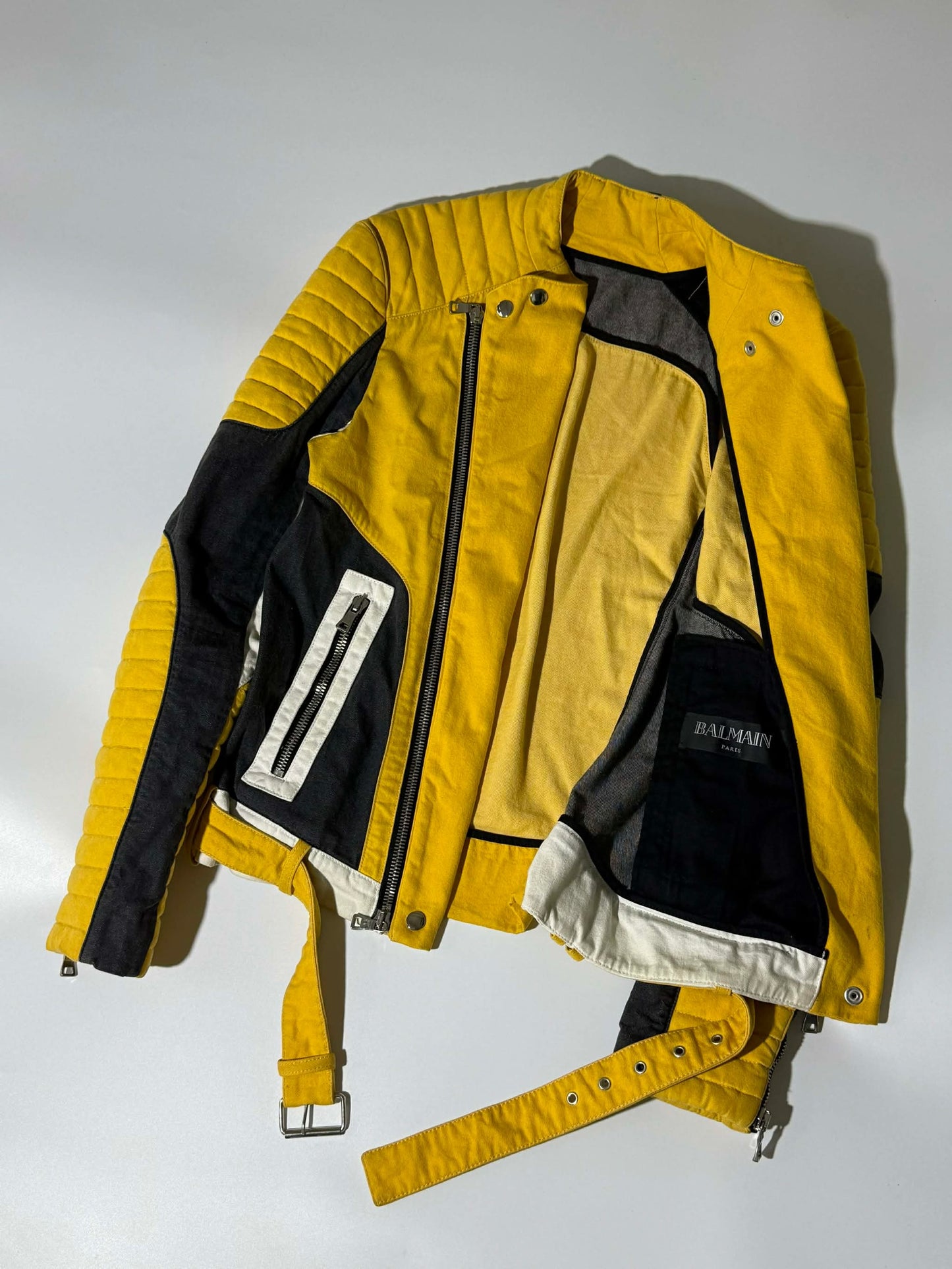 Balmain Tri-Color Biker Jacket