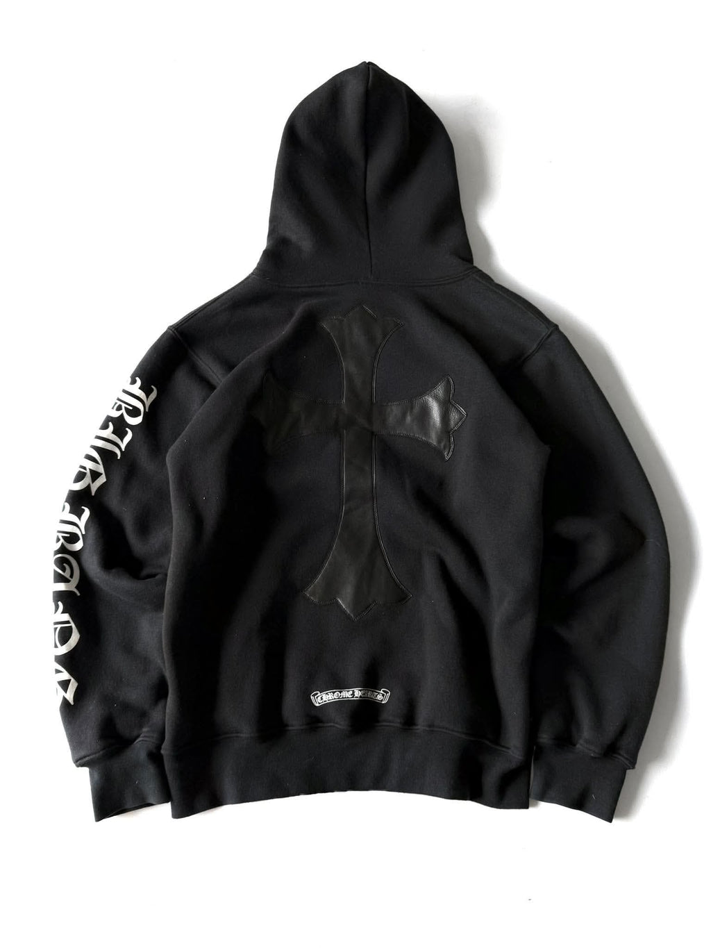 Vintage Chrome Hearts x Big Bang Leather Cross Patch Hoodie