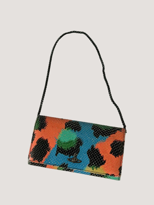 Vivienne Westwood Multicolor Python Skin Chain Shoulder Bag
