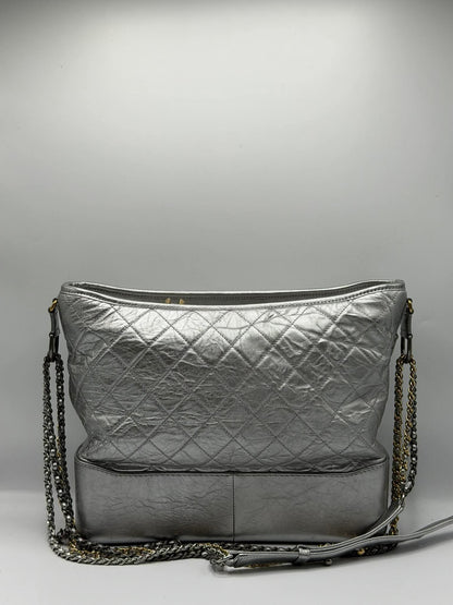 Chanel Gabrielle Metallic Silver Hobo Bag