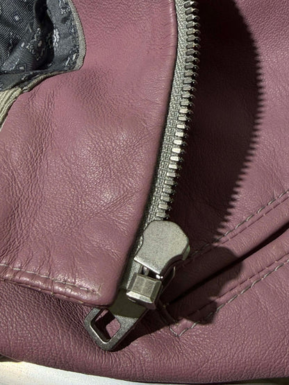 Dolce & Gabbana Dusty Pink Creased Leather Bomber Jacket