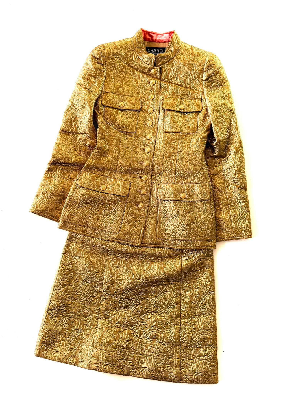 Chanel Boutique F/W1996 Gold Brocade "Mughal" Set