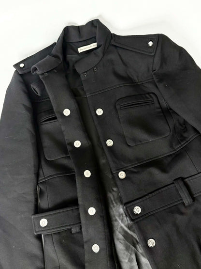 AW2005 Balenciaga Long Premium Wool Black Trench Coat