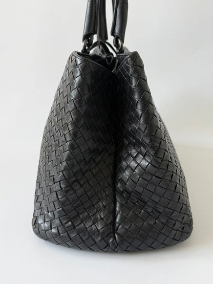 Bottega Veneta Black Intrecciato Large Tote Black