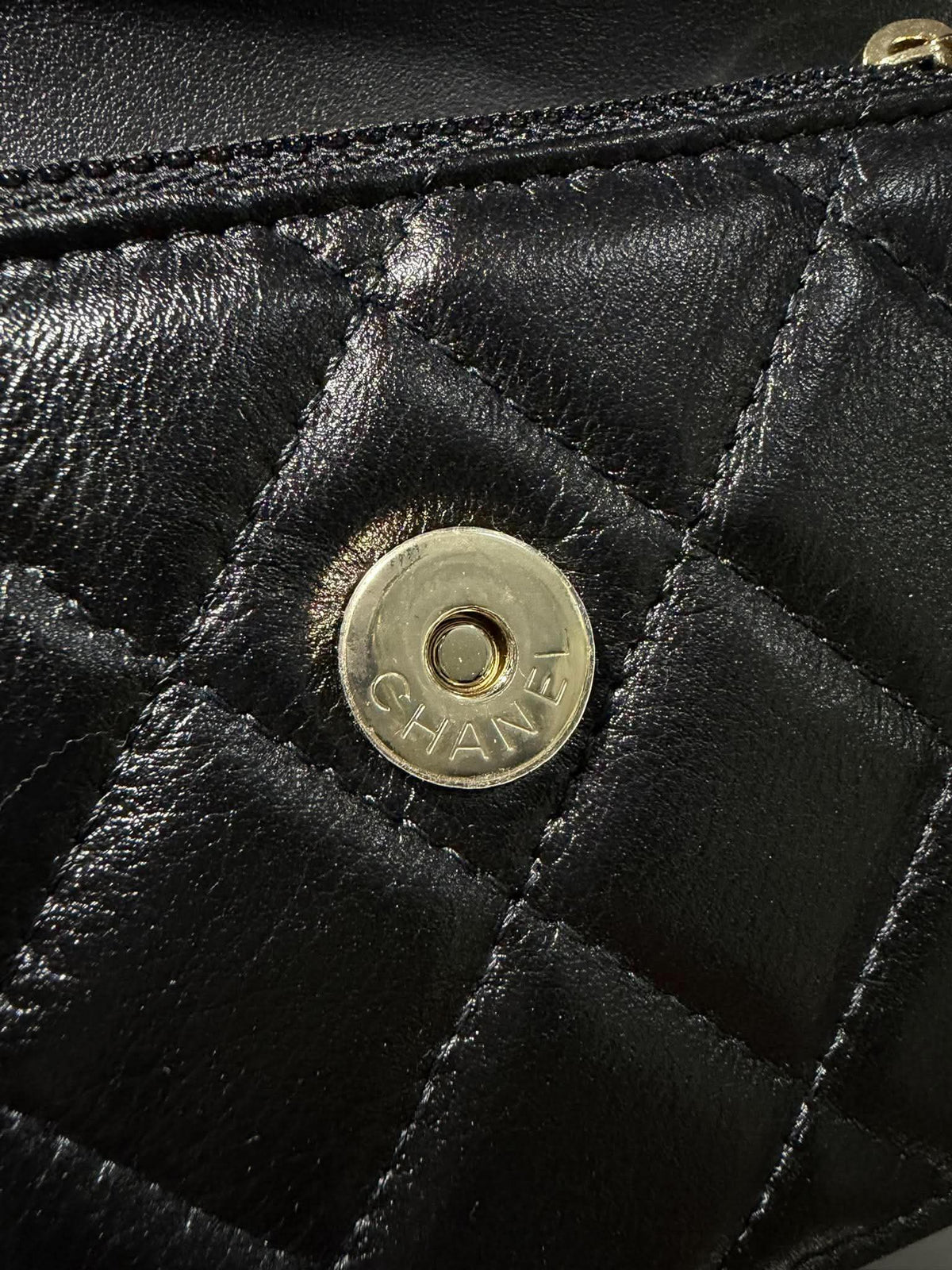 Chanel Black Quilted Maxi Pearls Wallet on Chain Bag