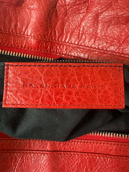 2000’s Balenciaga Ruby Leather Giant 21 Silver Midday Bag