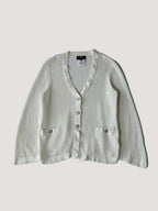 Chanel Silver-Tone Coco Mark Buttons Cardigan
