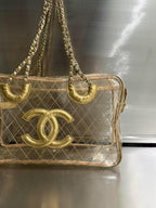 Chanel 1991 VIntage Timeless Naked Clear Transparent Tote