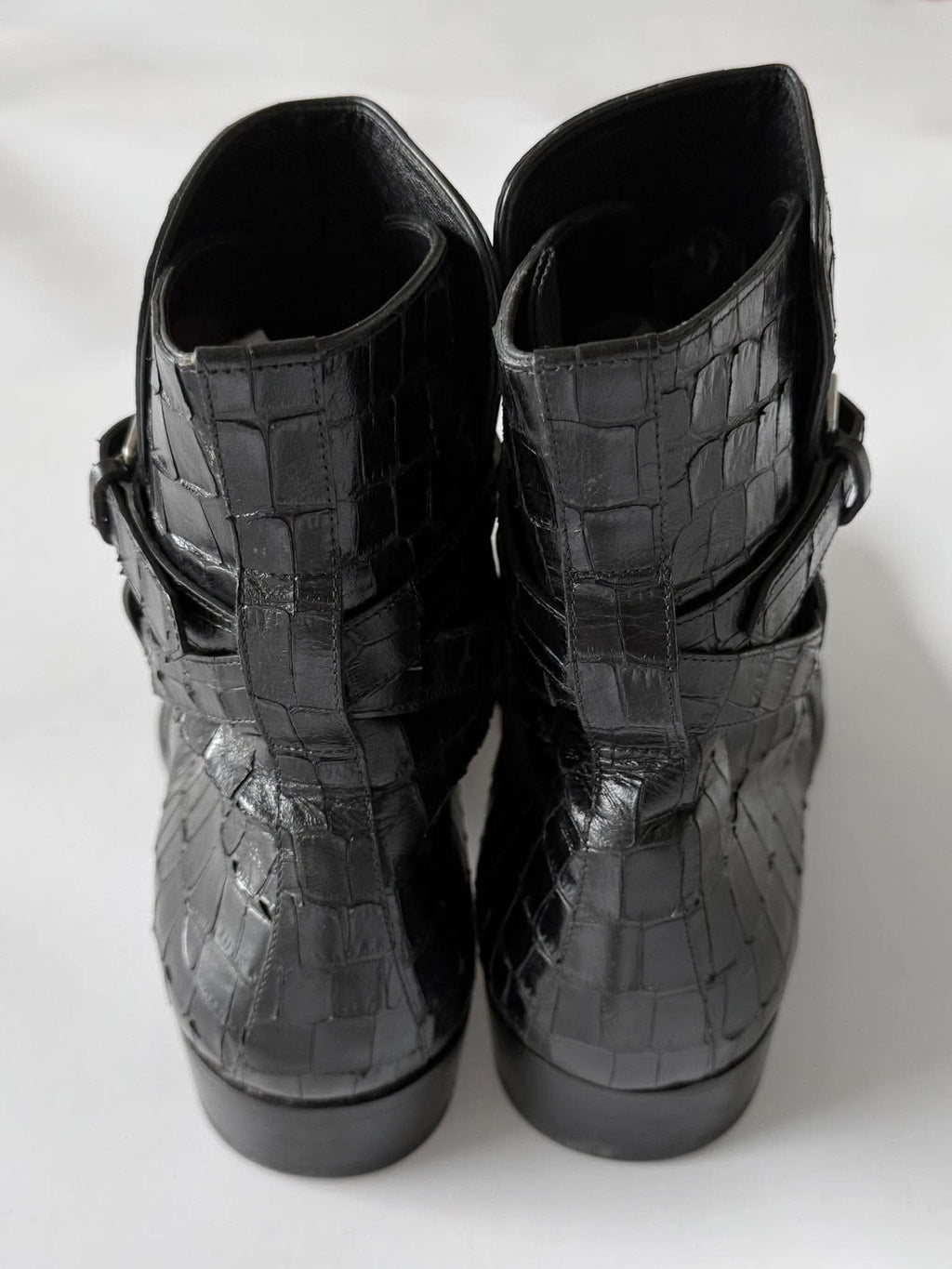 Saint Laurent by Hedi Slimane Crocodile Jodhpur Boots