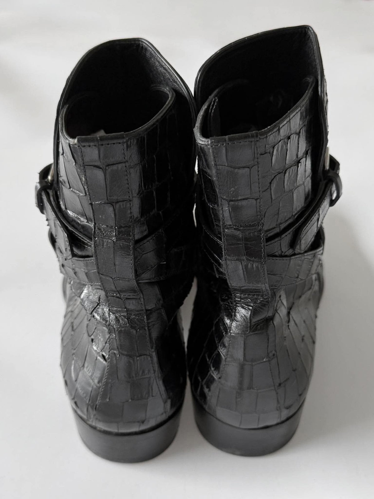 Saint Laurent by Hedi Slimane Crocodile Jodhpur Boots
