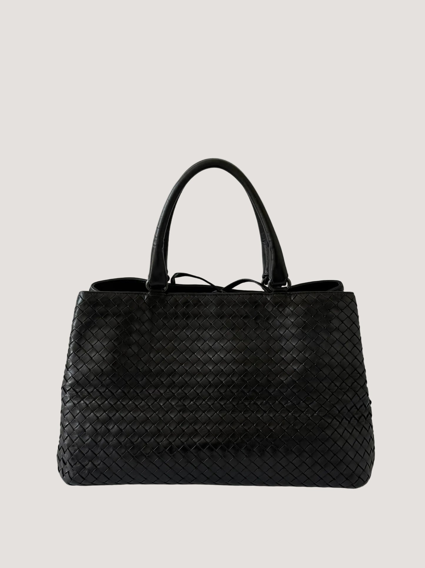 Bottega Veneta Black Intrecciato Large Tote Black