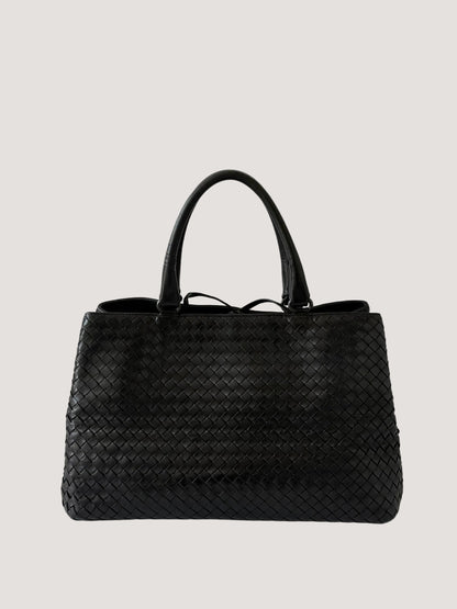 Bottega Veneta Black Intrecciato Large Tote Black