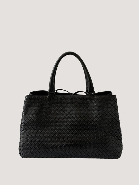 Bottega Veneta Black Intrecciato Large Tote Black