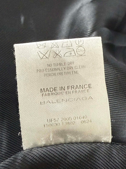 AW2005 Balenciaga Long Premium Wool Black Trench Coat