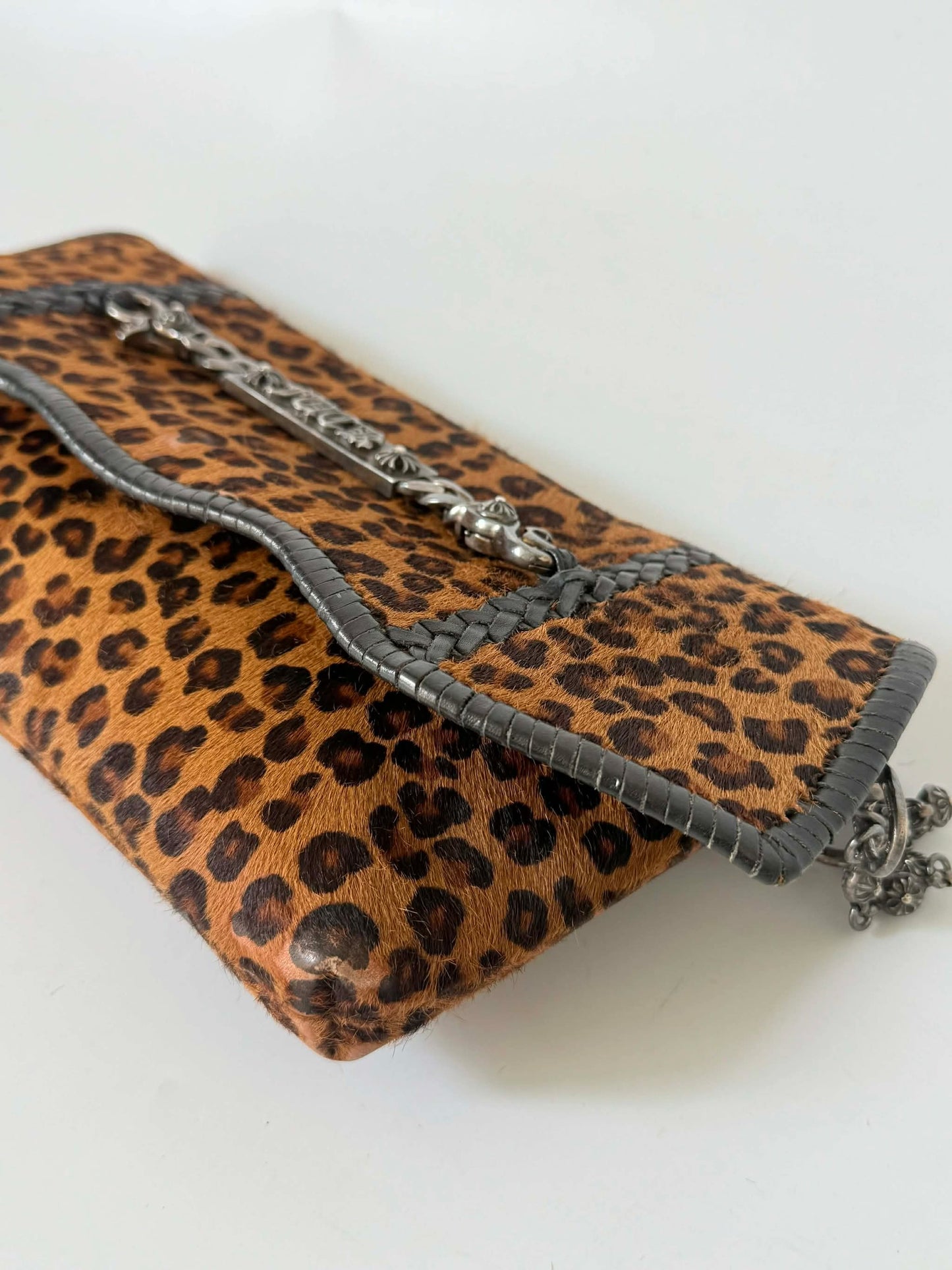 RARE Chrome Hearts Leopard Pony Hair “Fuck you” Clutch Bag
