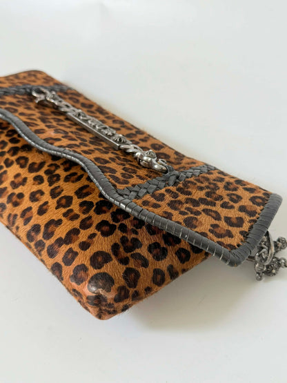 RARE Chrome Hearts Leopard Pony Hair “Fuck you” Clutch Bag